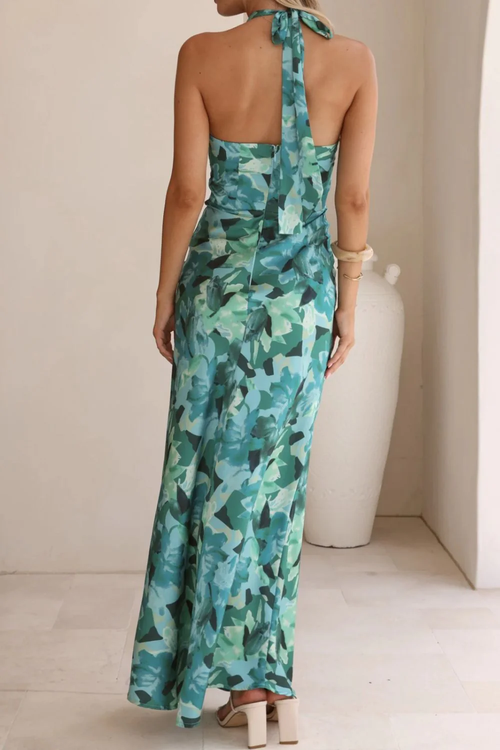 Floral Print Halter Neck Maxi Dress - Image 24