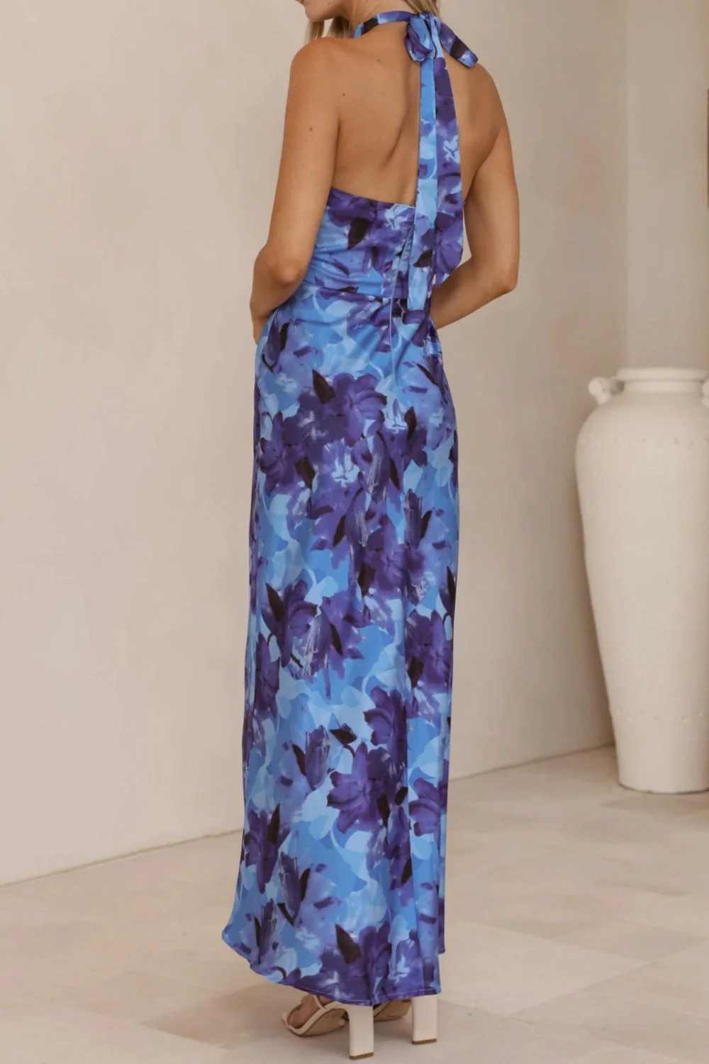 Floral Print Halter Neck Maxi Dress - Image 27