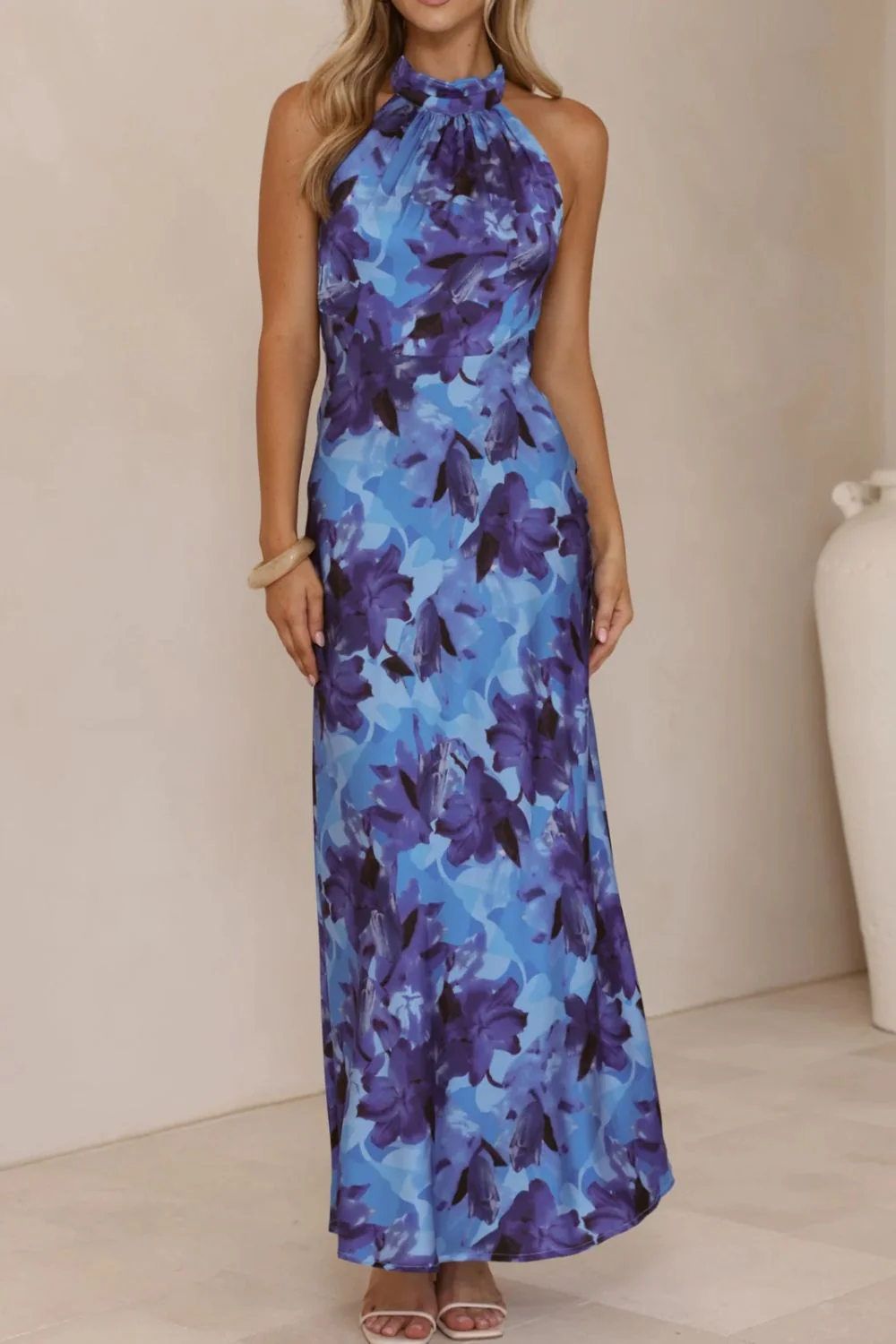 Floral Print Halter Neck Maxi Dress - Image 28