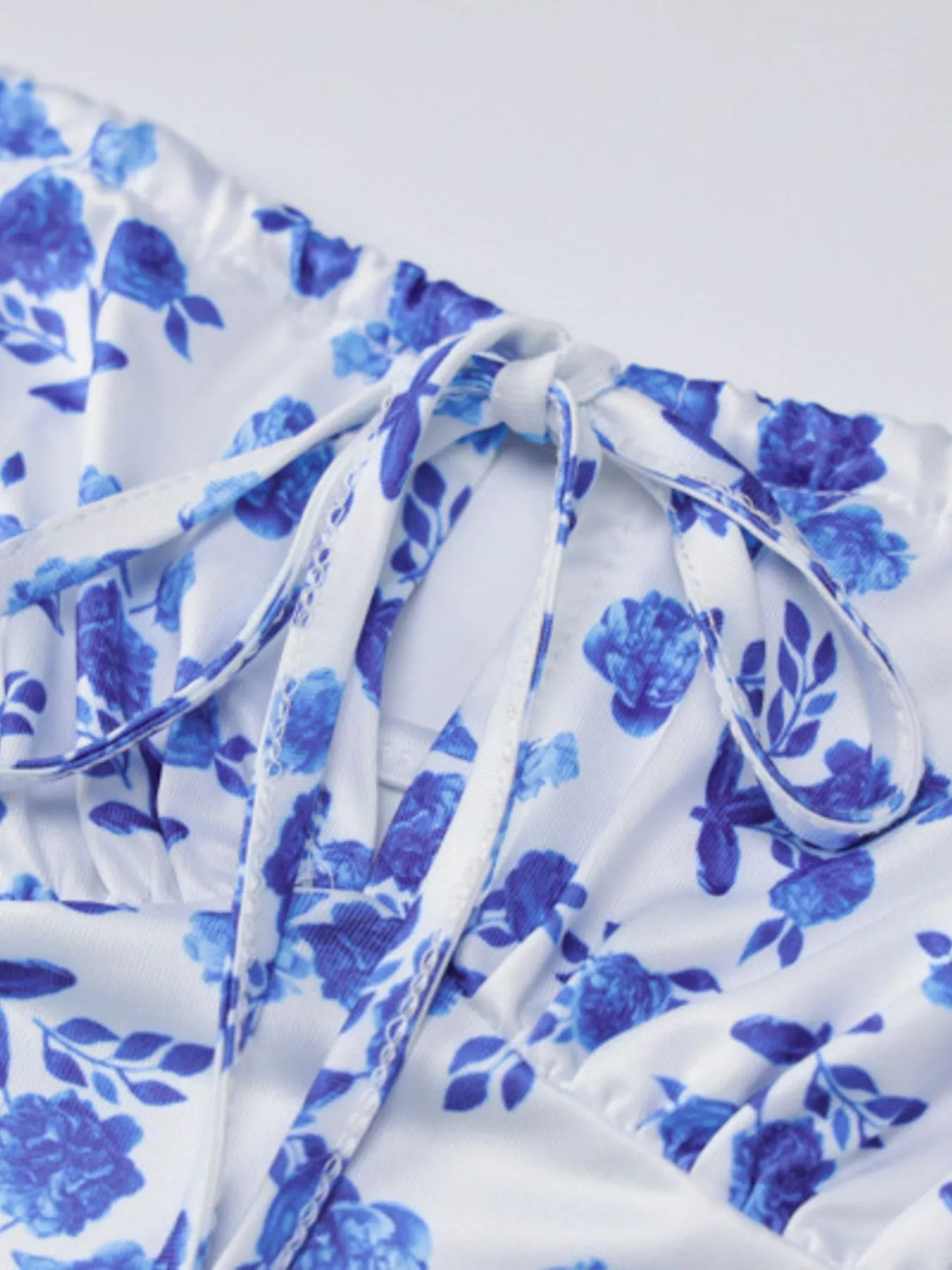 Floral Print Tie Strap Bodycon Maxi Dress - Image 24