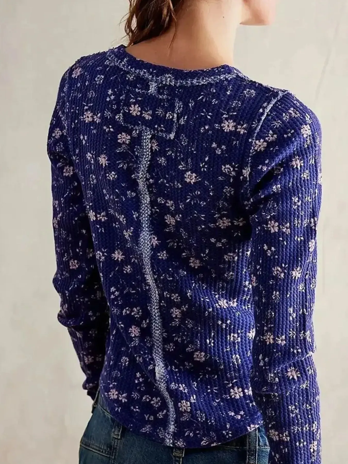 Floral Print Waffle Knit Top - Image 10