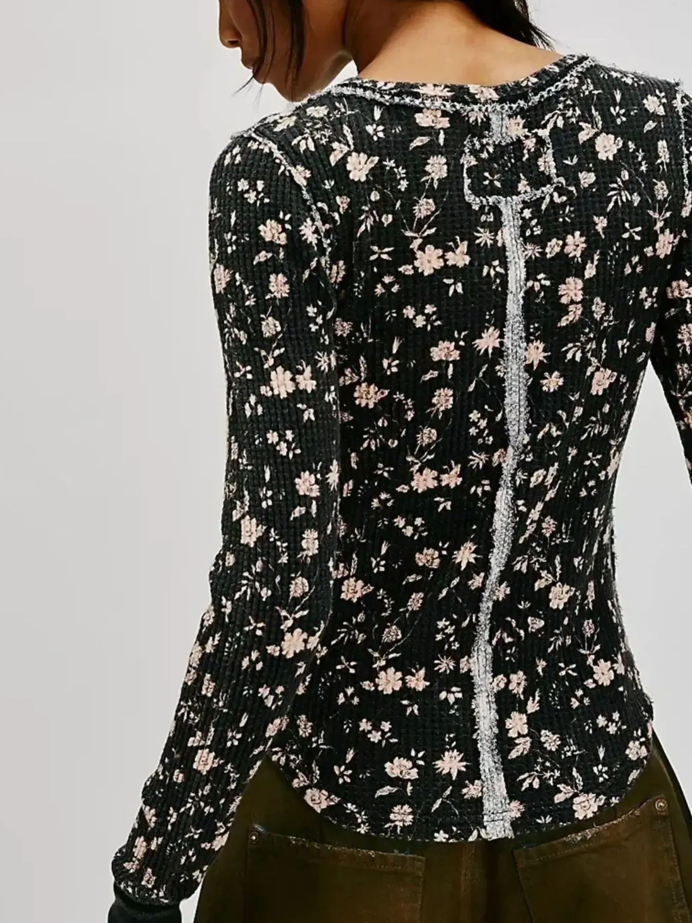 Floral Print Waffle Knit Top - Image 15