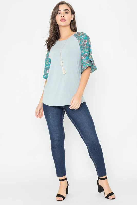 Floral Ruffle Sleeve Tunic - Image 8