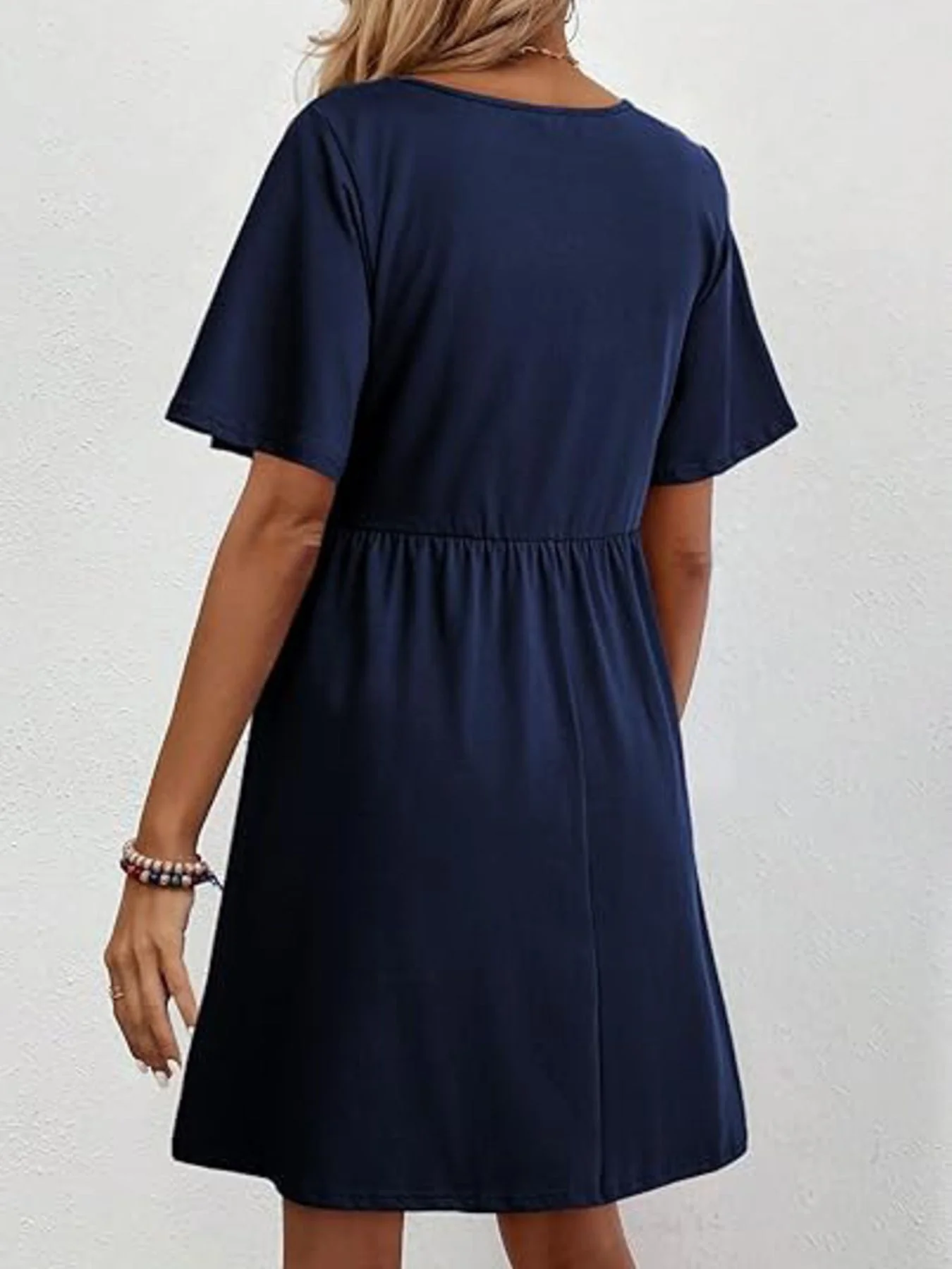 Floral Short Sleeve Flowy Mini Dress - Image 16