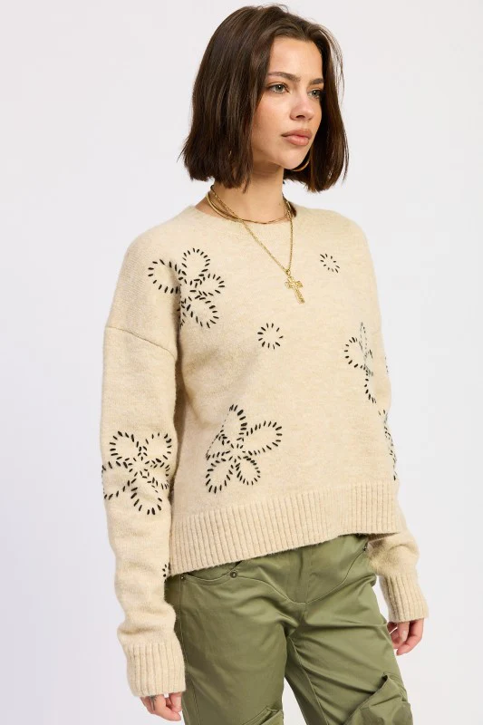 FLORAL WHIPSTITCH SWEATER - Image 8