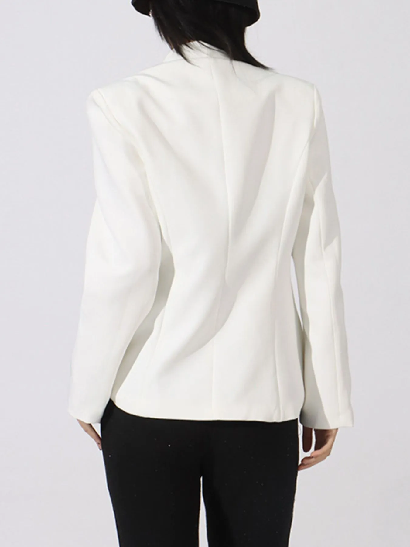 Flower Button Front Long Sleeve Blazer - Image 10