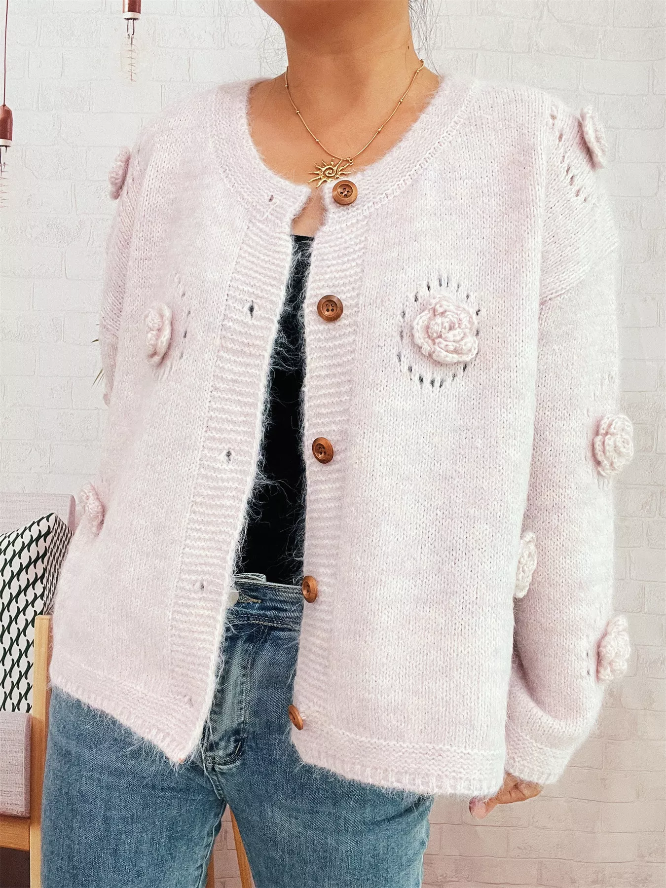 Flower Button-Up Cardigan - Image 14