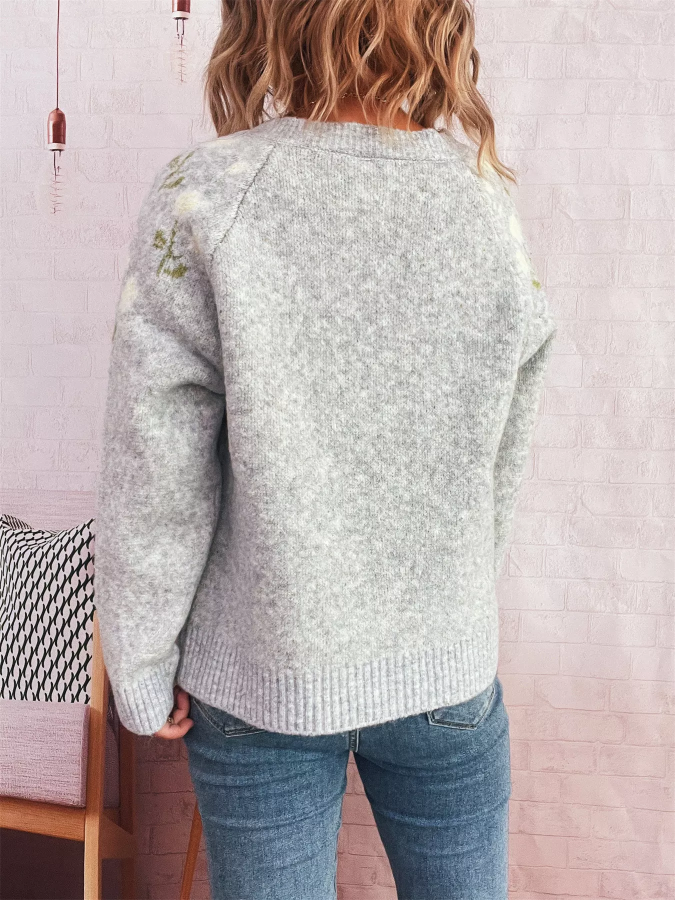 Flower Button Up Long Sleeve Cardigan - Image 6