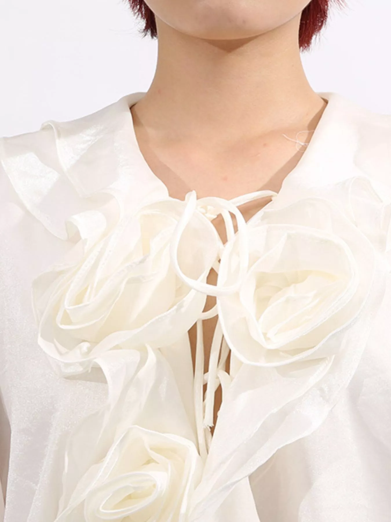 Flower Ruffled Long Sleeve Dress - Image 13