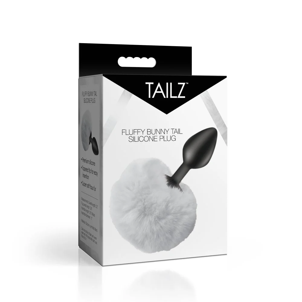 Fluffy Bunny Tail Silicone Plug - White - Image 6