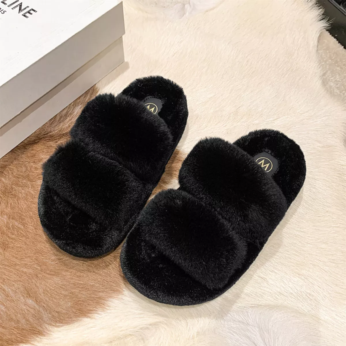 Fluffy Open Toe Slippers - Image 6