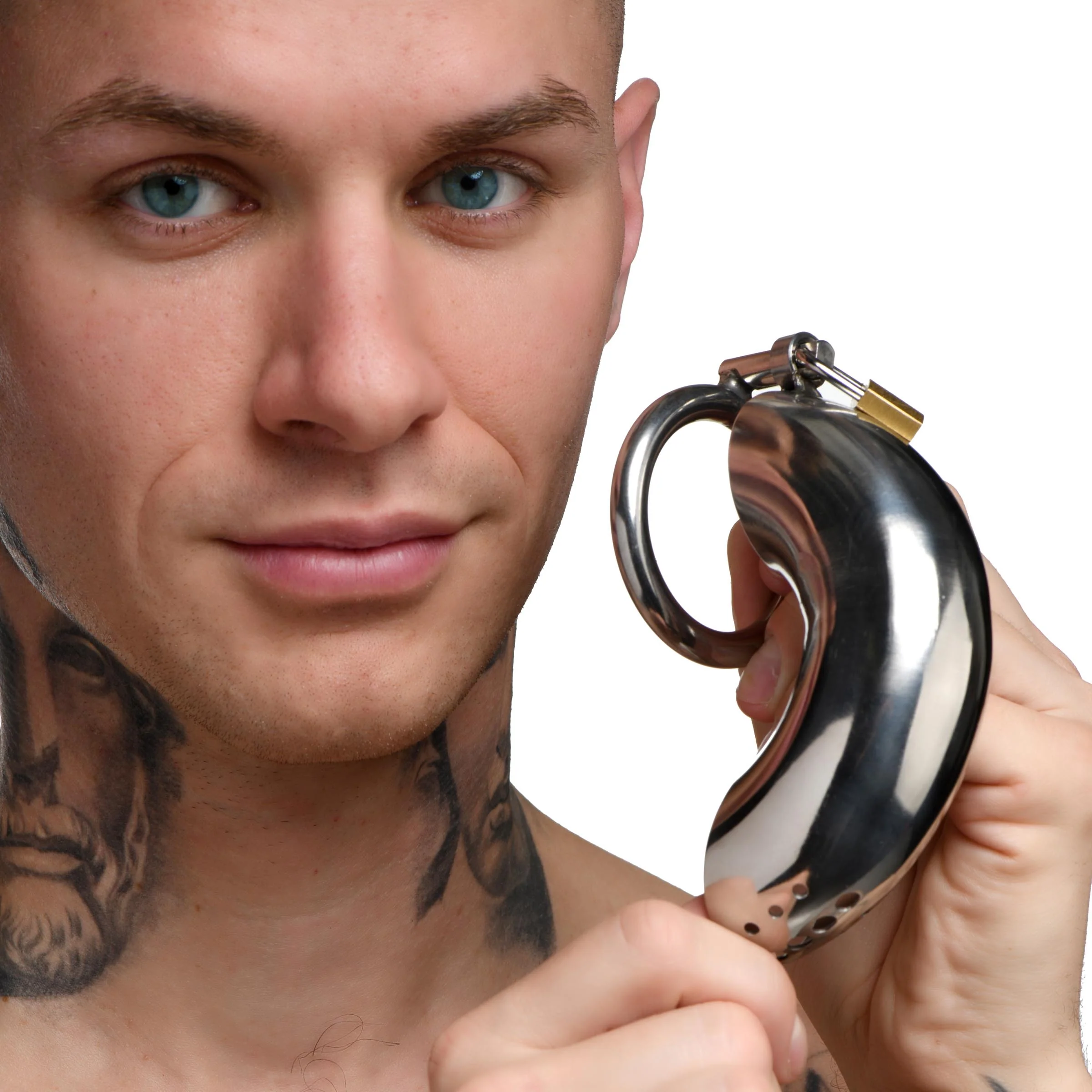 Forged Captor Locking Stainless Steel Chasity Cage - Image 3