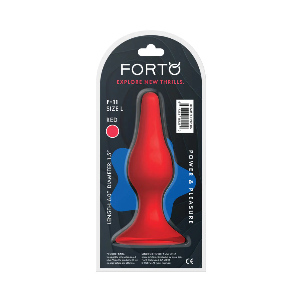 Forto F-11 Lungo Silicone Anal Plug Large Red - Image 4