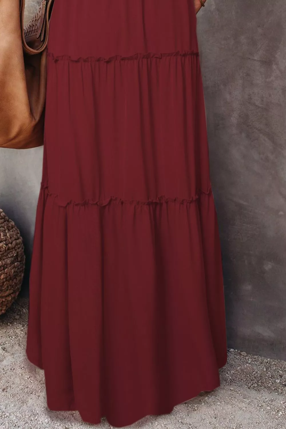 Frill Tiered Drawstring Waist Maxi Skirt - Image 3