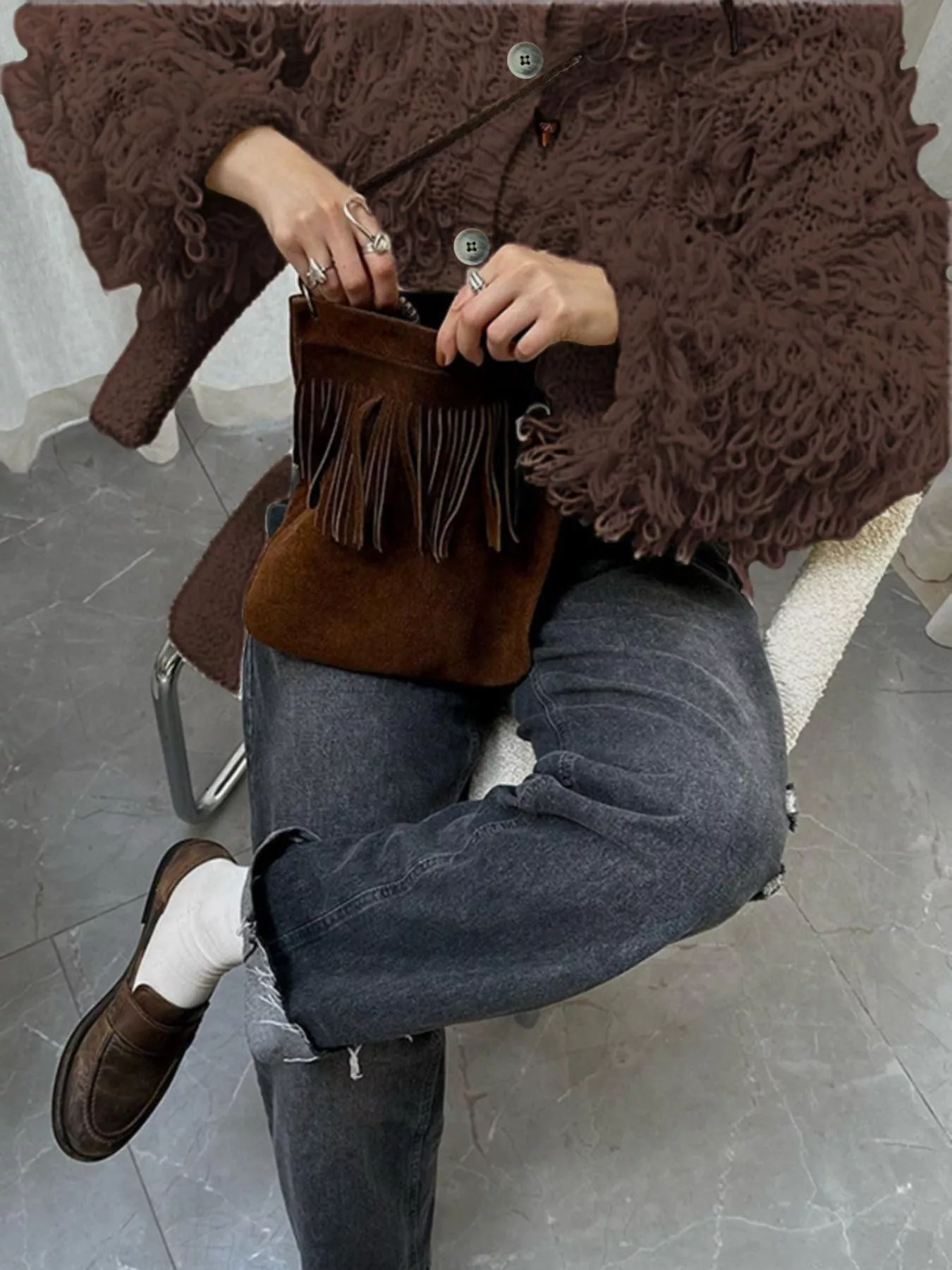 Fringe Button Up Cardigan - Image 13