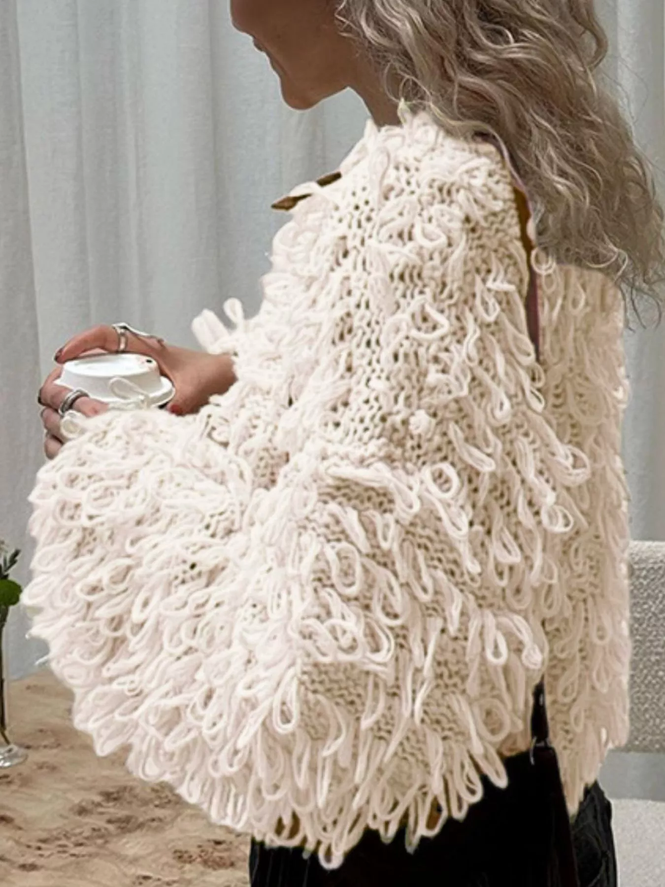 Fringe Button Up Cardigan - Image 4