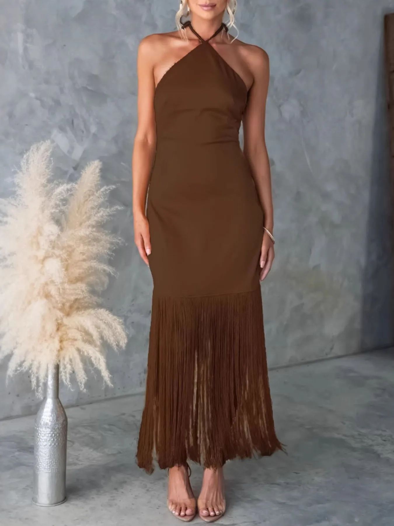 Fringe Halter Neck Dress - Image 18