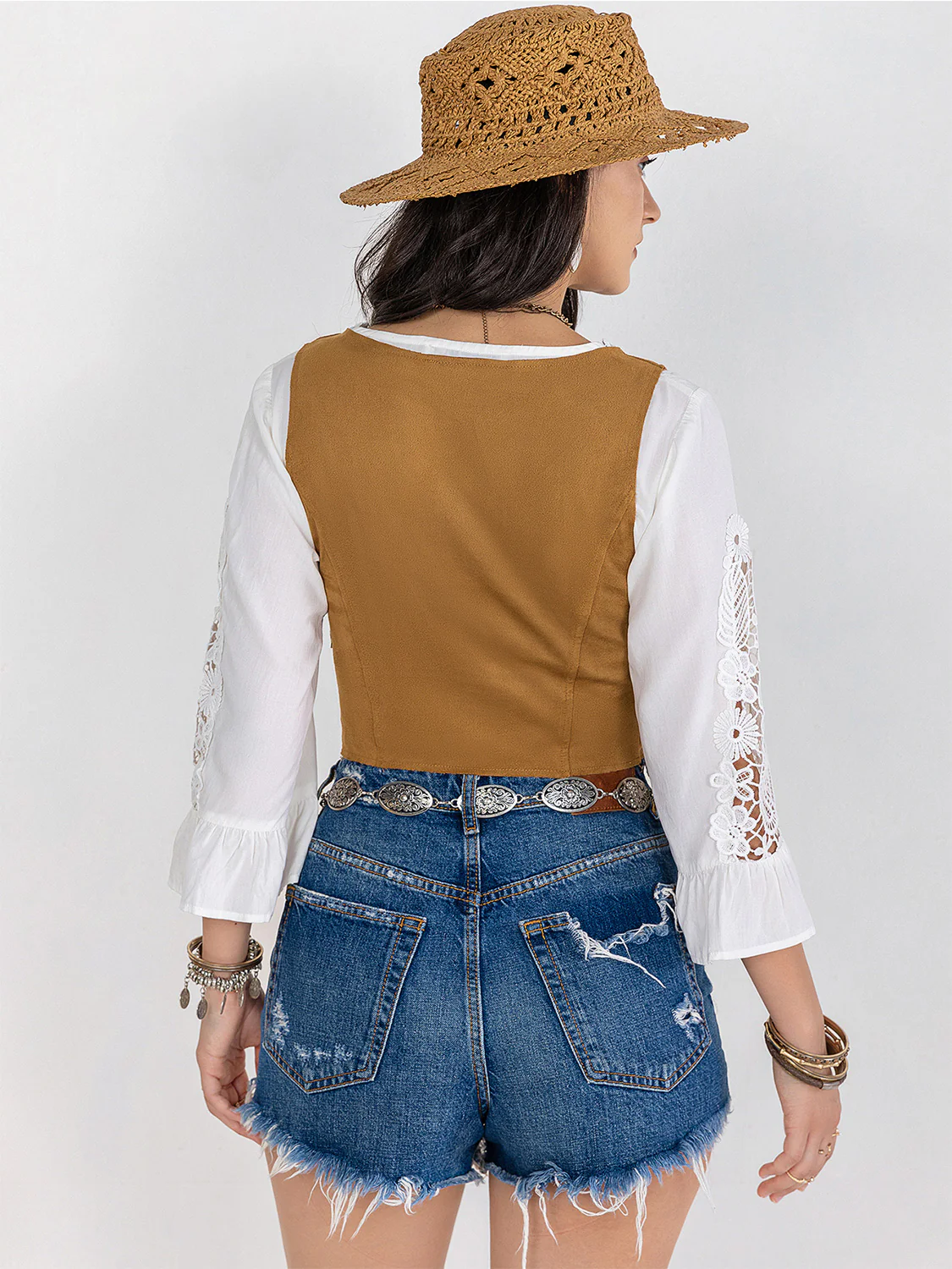 Fringe Lace-Up Vest - Image 2