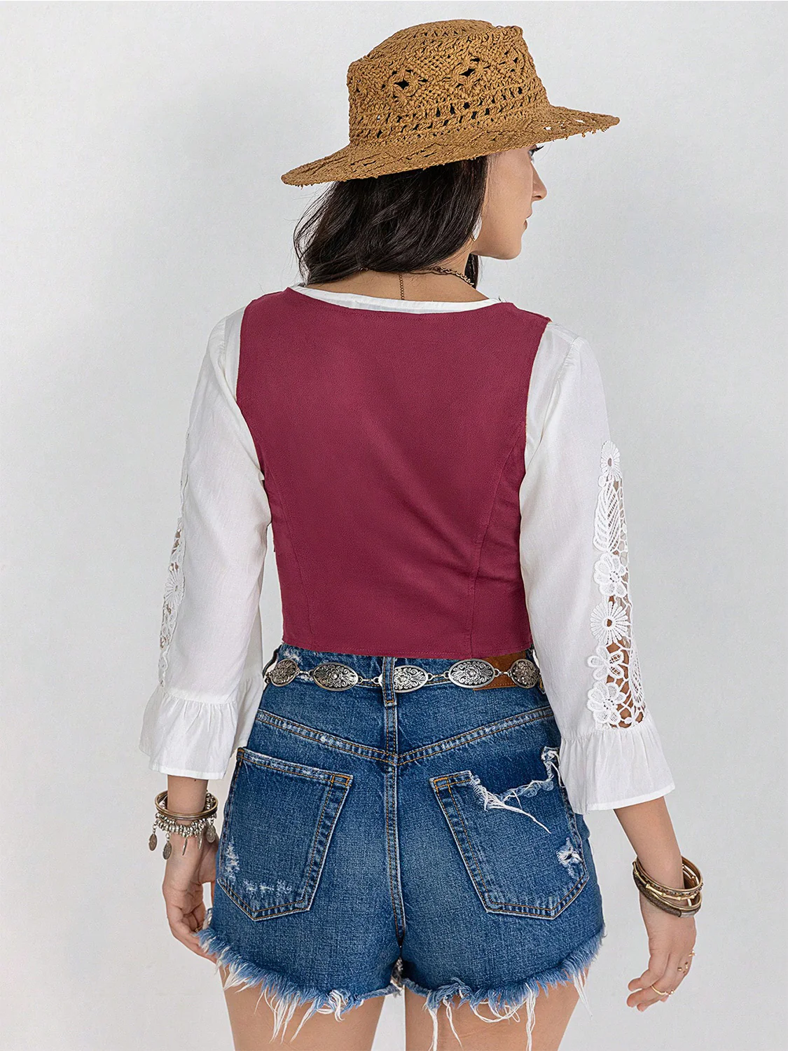 Fringe Lace-Up Vest - Image 7