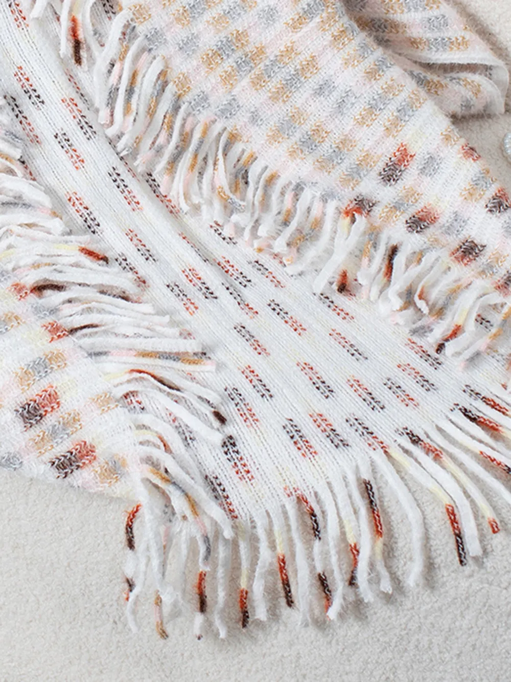 Fringe Open Front Half Sleeve Poncho - Image 11