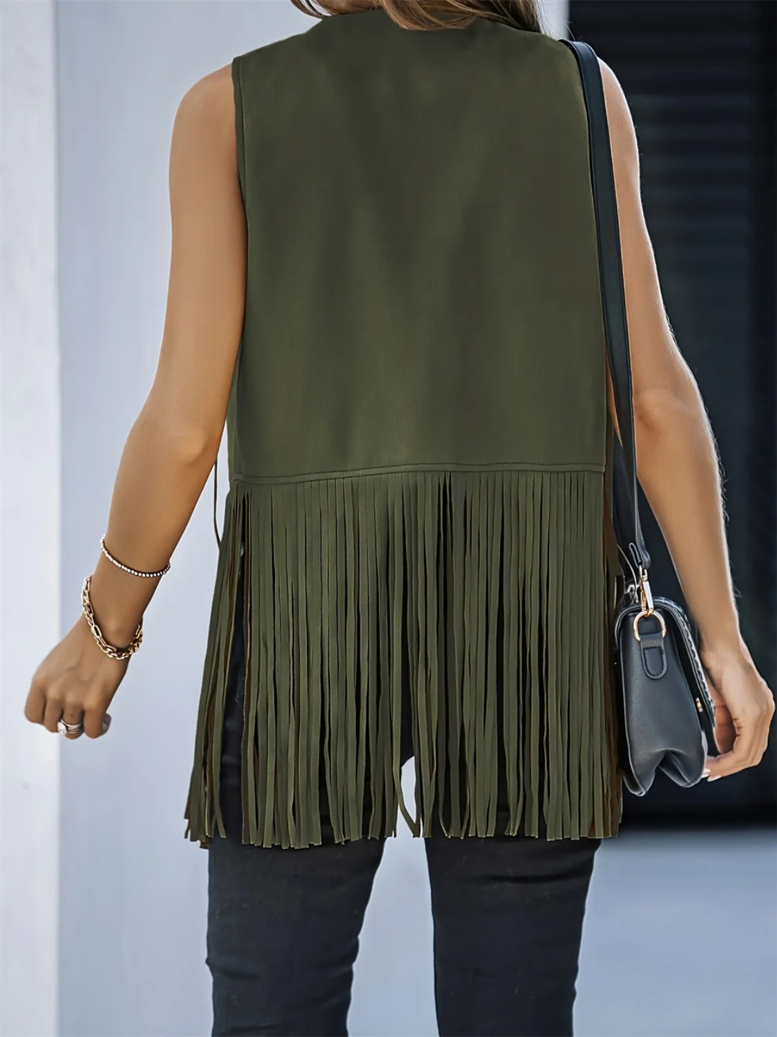 Fringe Open Front Vest Coat - Image 23
