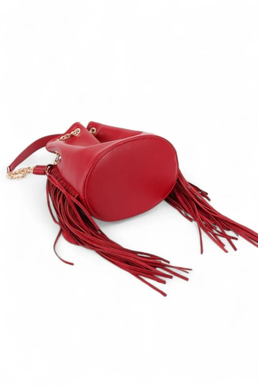 Fringed Accent Boho Bucket Bag - Image 8