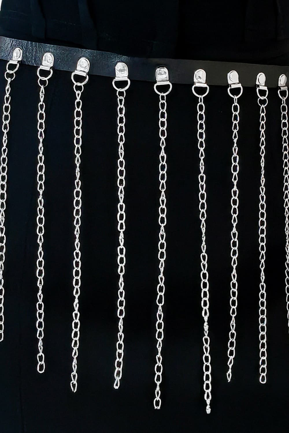 Fringed Chain PU Leather Belt - Image 6