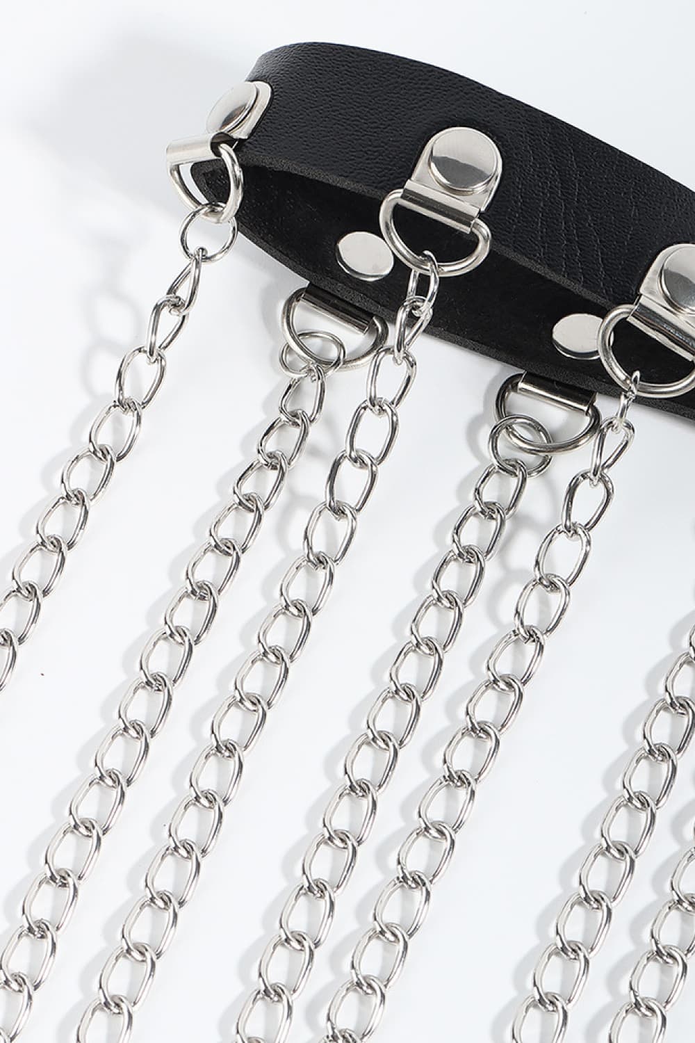 Fringed Chain PU Leather Belt - Image 7