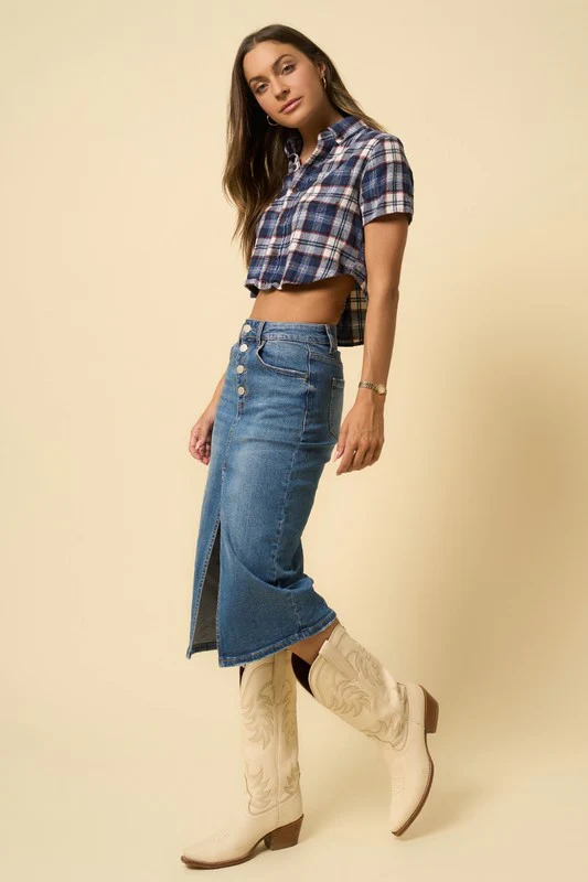 FRONT SLIT MIDI SKIRT - Image 3