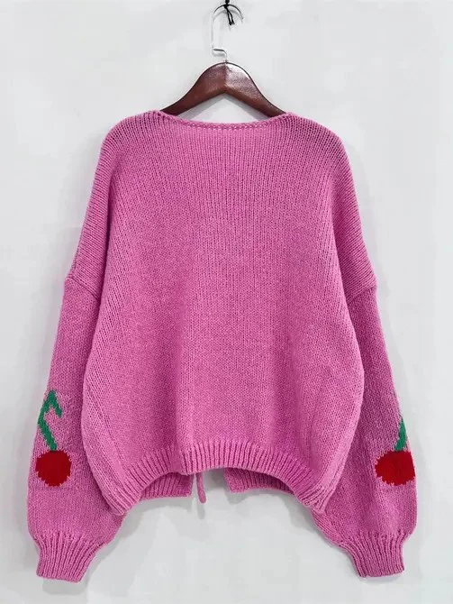 Front tie cherry cardigan - Image 3