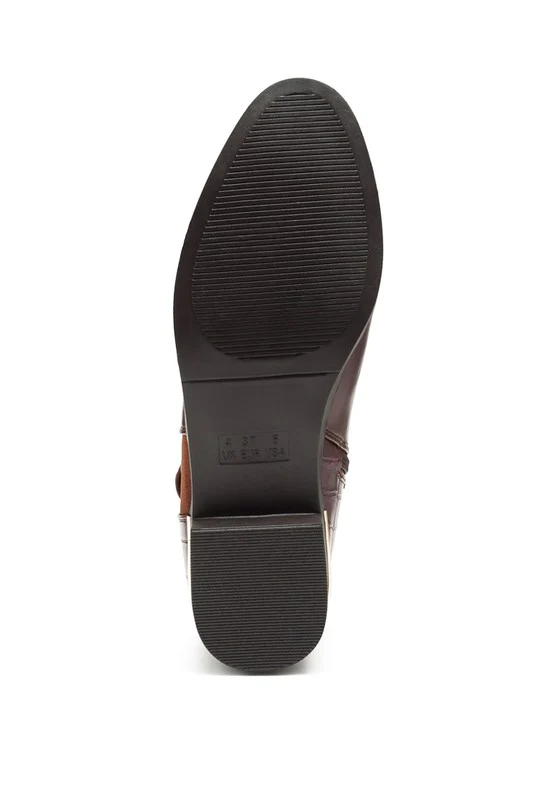 FROTHY BUCKLED ANKLE BOOT WITH CROC DETAIL - Image 14