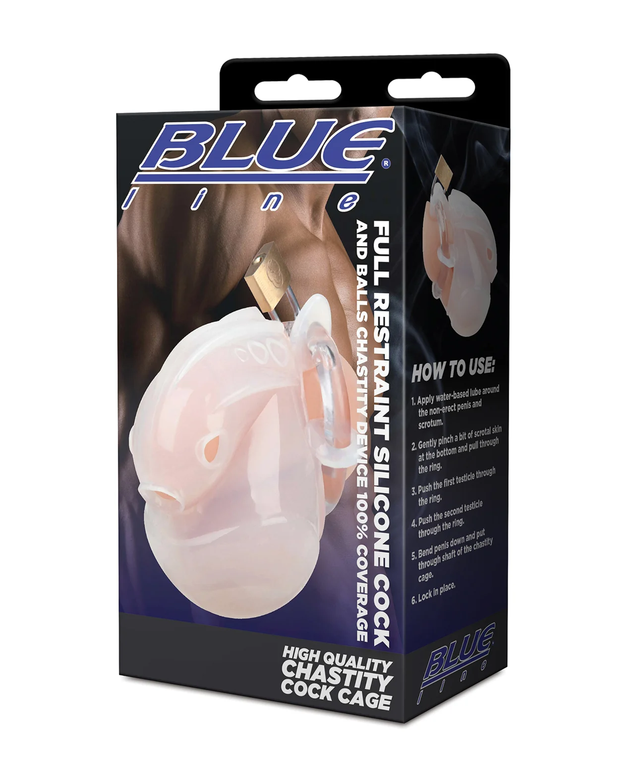 Full Restraint Silicone Cock & Balls Chastity Device - 100% Coverage White - Image 5