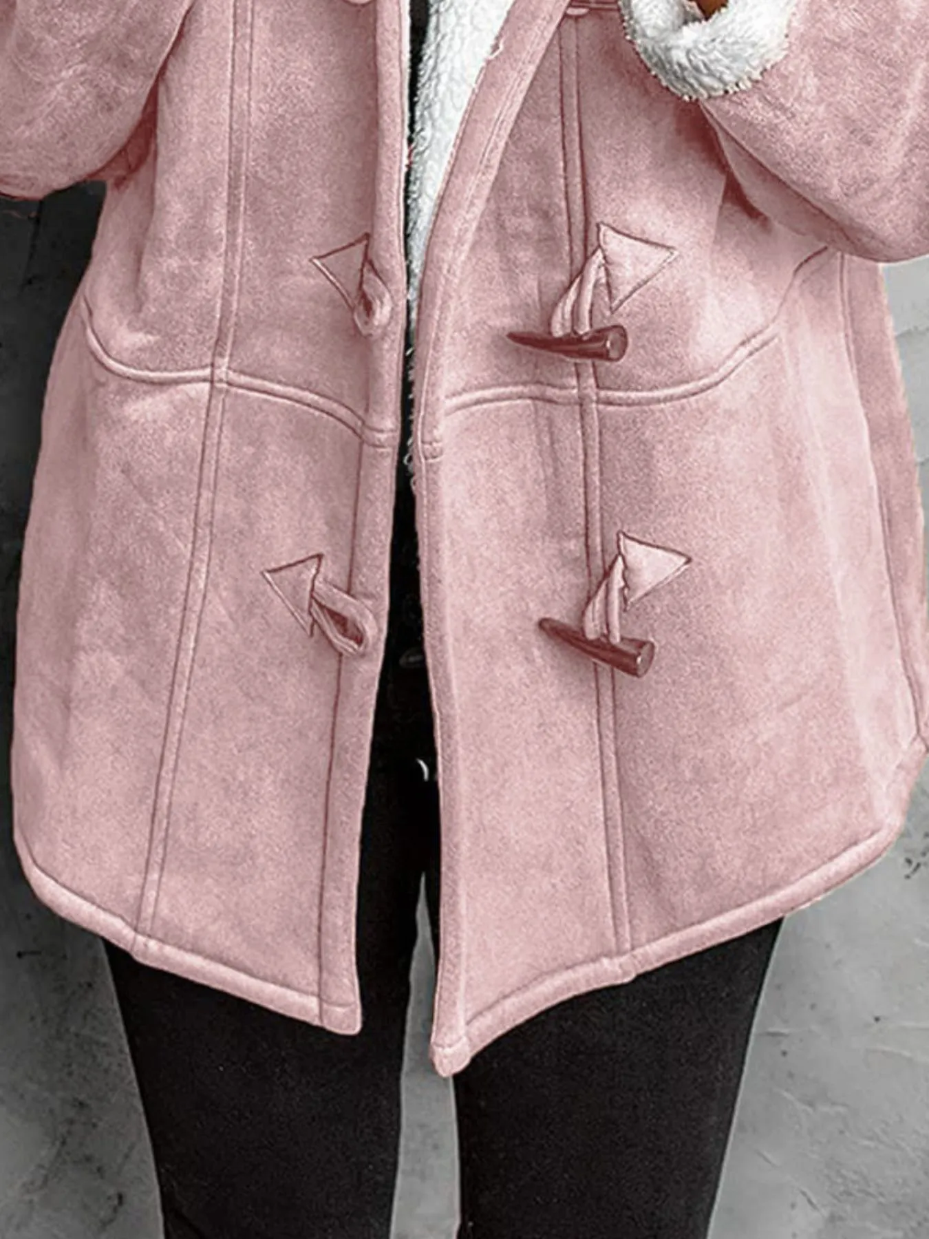Full Size Cozy Sherpa Lined Toggle Coat with Hood Plus Size - Image 20