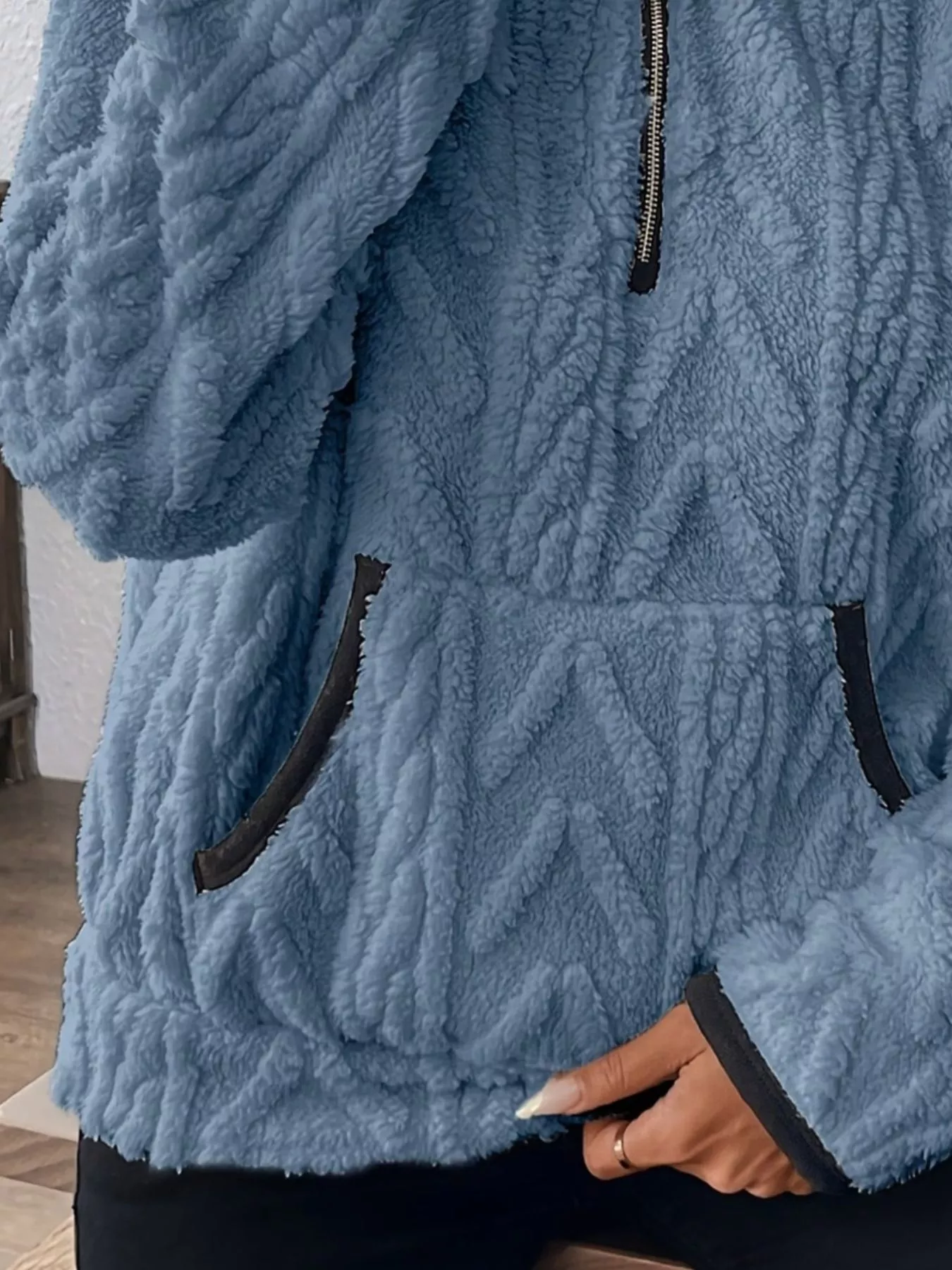 Full Size Fleece Half Zip Sweatshirt Plus Size - Image 18