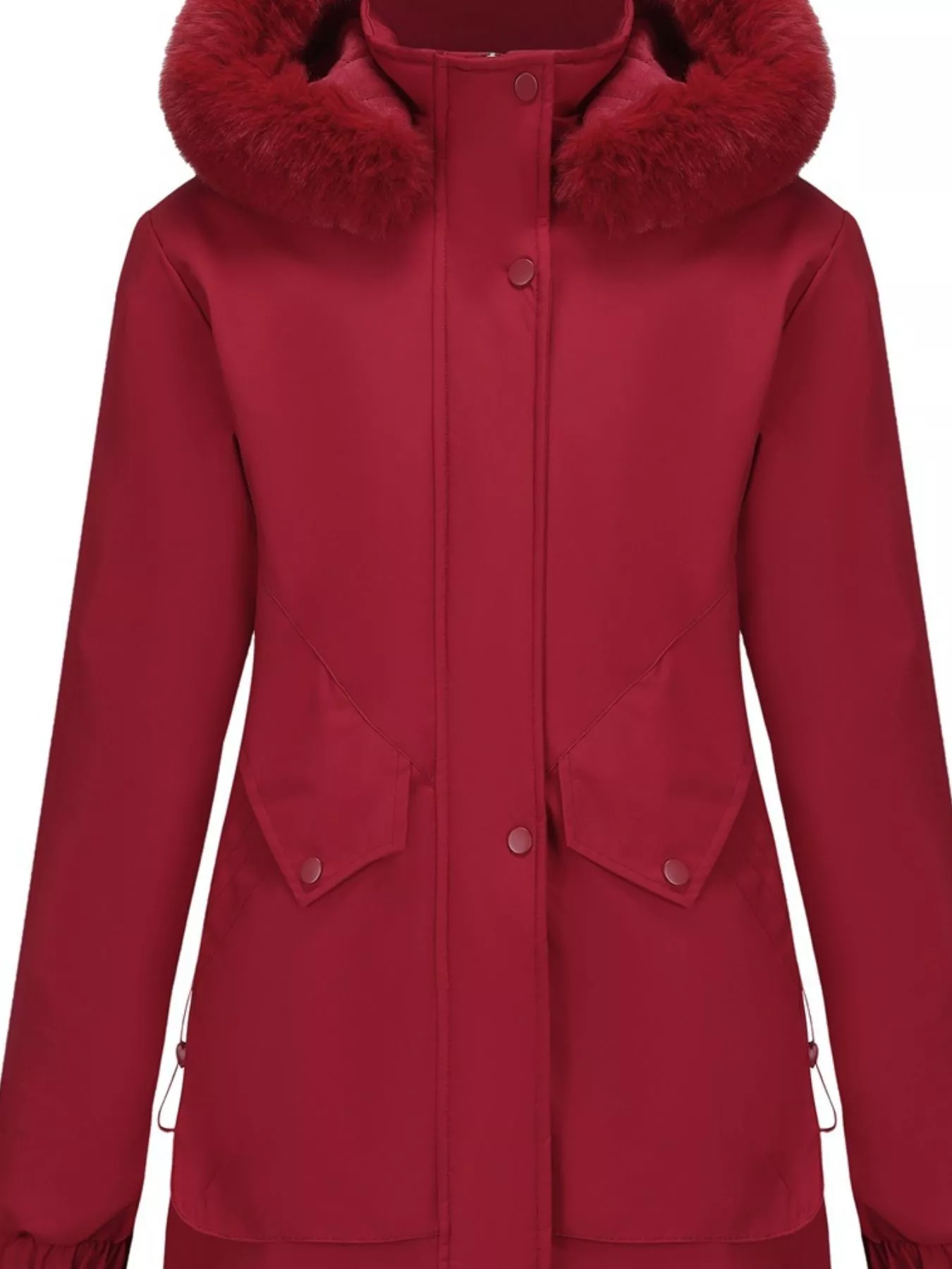 Full Size Fur Hooded Warm Winter Parka Outerwear Plus Size - Image 27