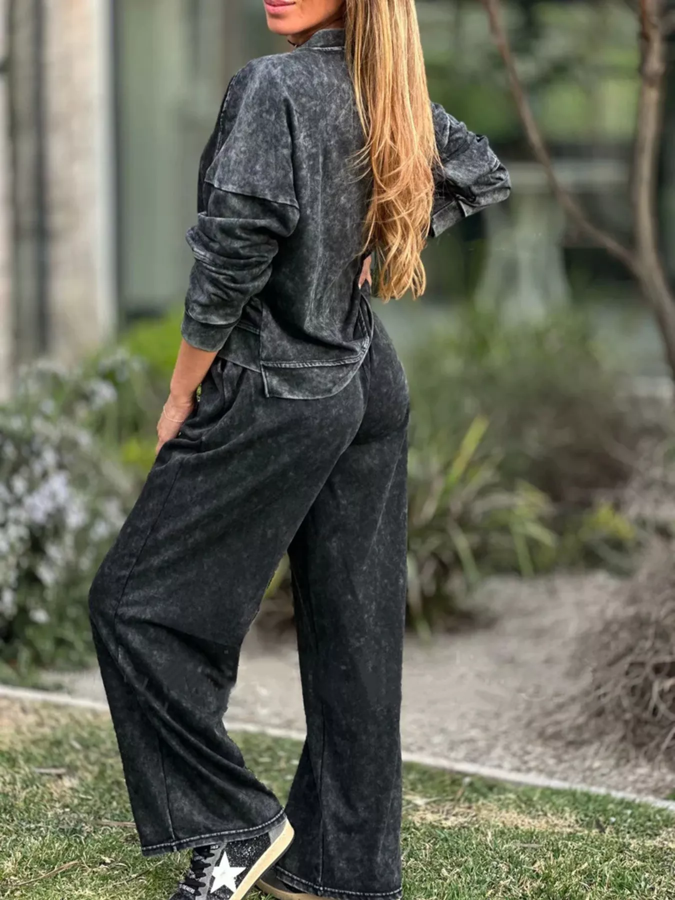 Full Size Round Neck Long Sleeve Top and Pants Set Plus Size - Image 7