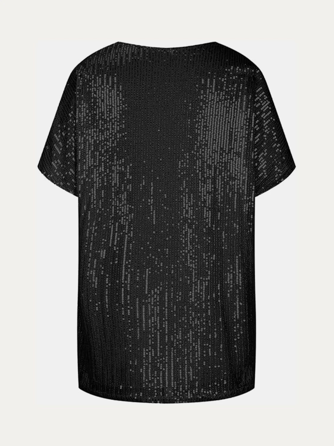 Full Size Sequin V-Neck Short Sleeve Top - Image 12