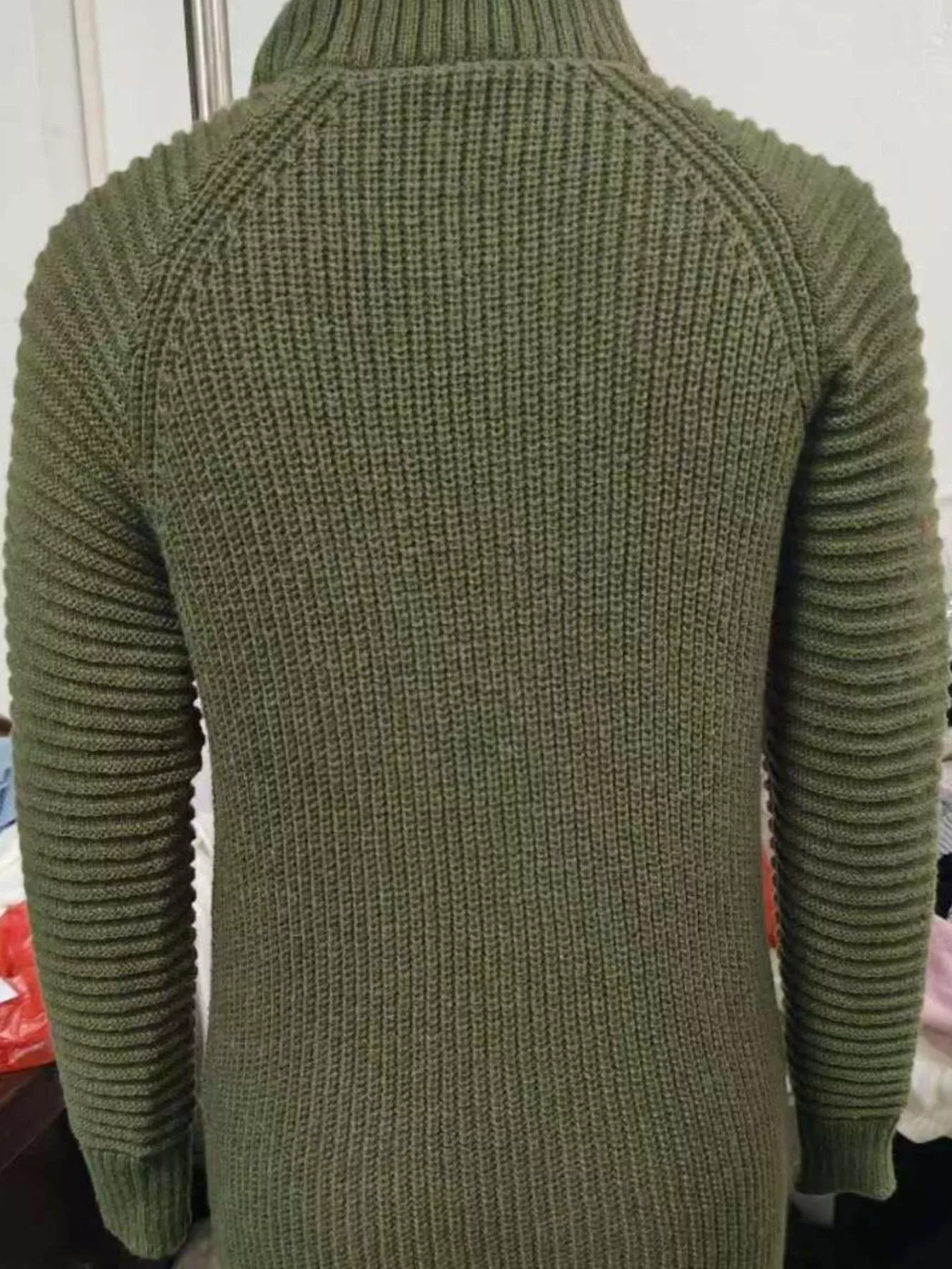 Full Size Turtleneck Raglan Sleeve Sweater Dress Plus Size - Image 11