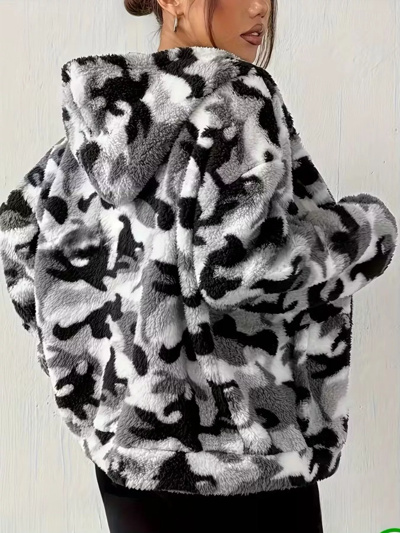 Fuzzy Camo Zip-Up Hoodie - Image 9