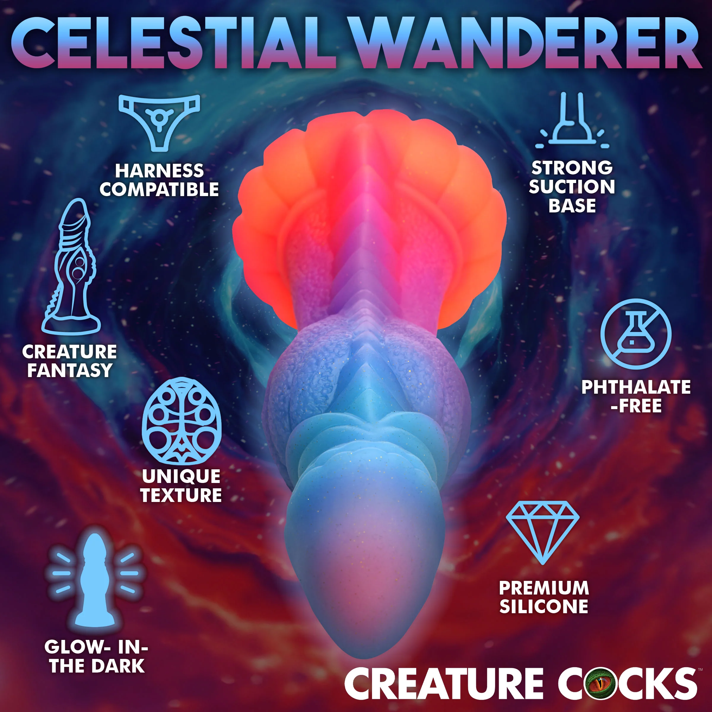 Galactic Cock Alien Creature Glow-in-the-dark Silicone Dildo - Image 3