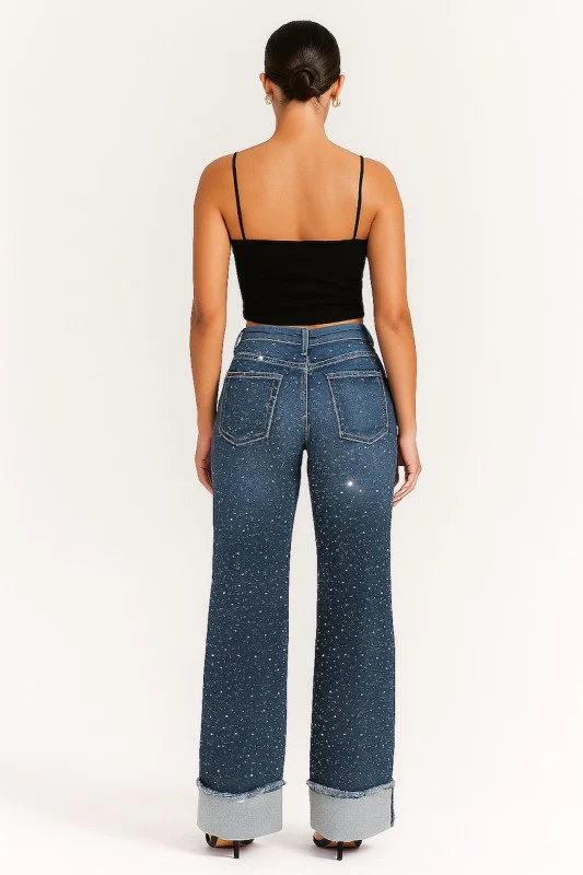 Gary Low Rise Rhinestone Jean Monterey Wash - Image 2