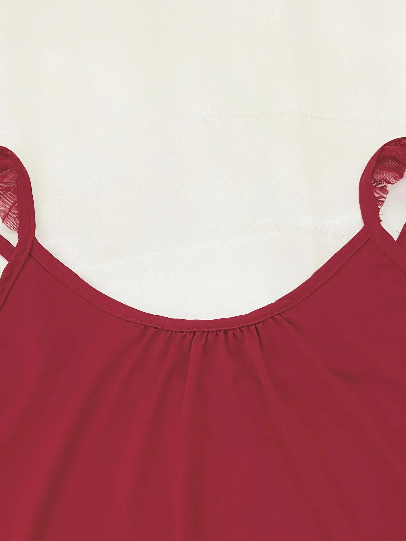 Gathered Detail Spliced Mesh Sleeveless Top and Shorts Lounge Set - Image 8