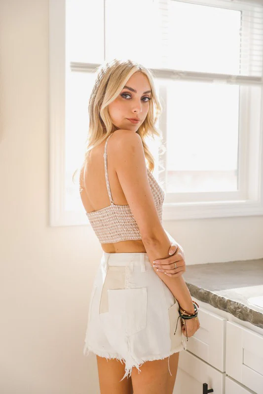 Gingham Smocked Bralette - Image 3