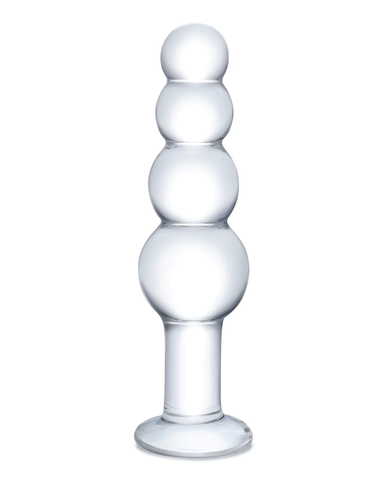 Glas 7.25" Glass Beaded Butt Plug - Clear - Image 2