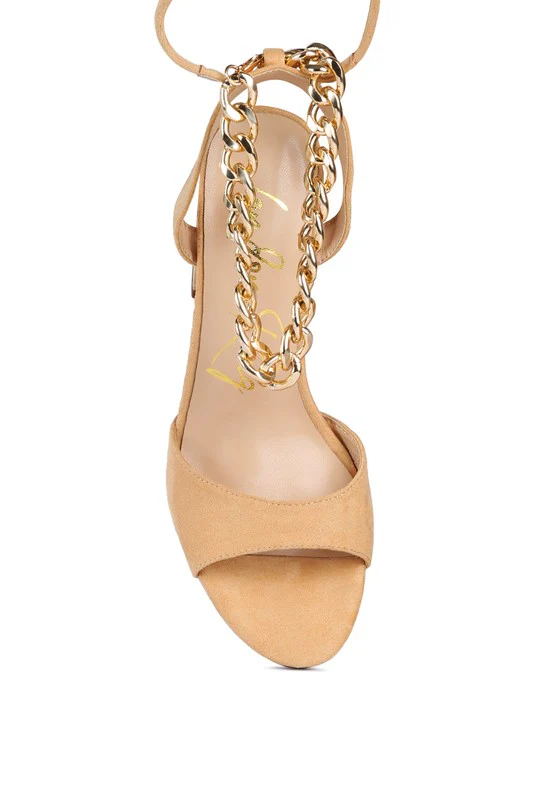 Gone Gurl Metal Chain Lace Up Sandals - Image 18