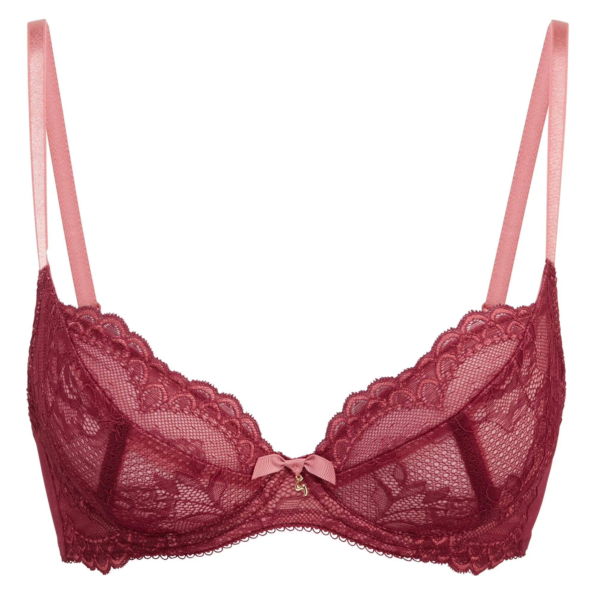 Gossard Superboost Lace Plunge Bra Cranberry/Raspberry Sorbet - Image 3