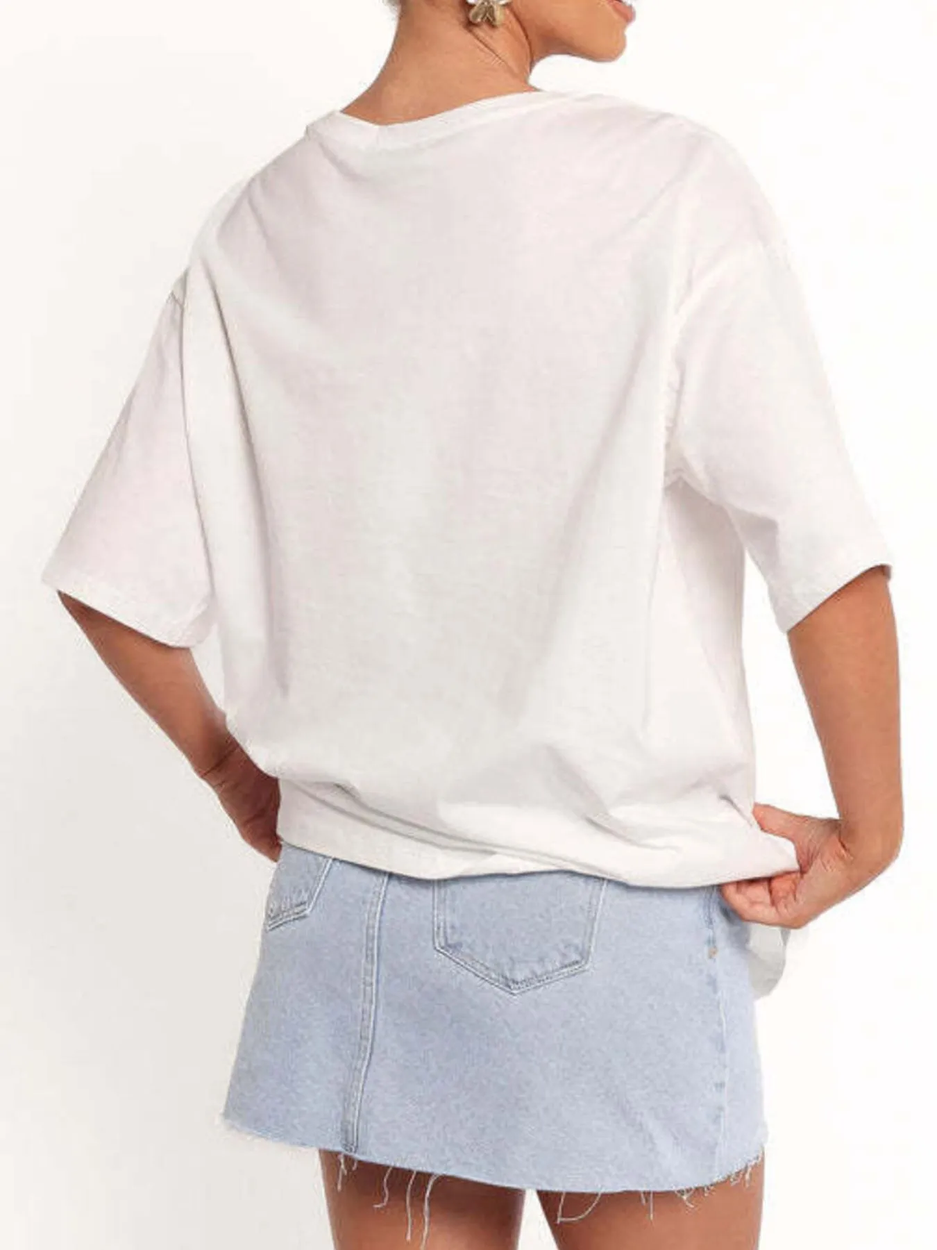Graphic Round Neck Short Sleeve T-Shirt - Image 5