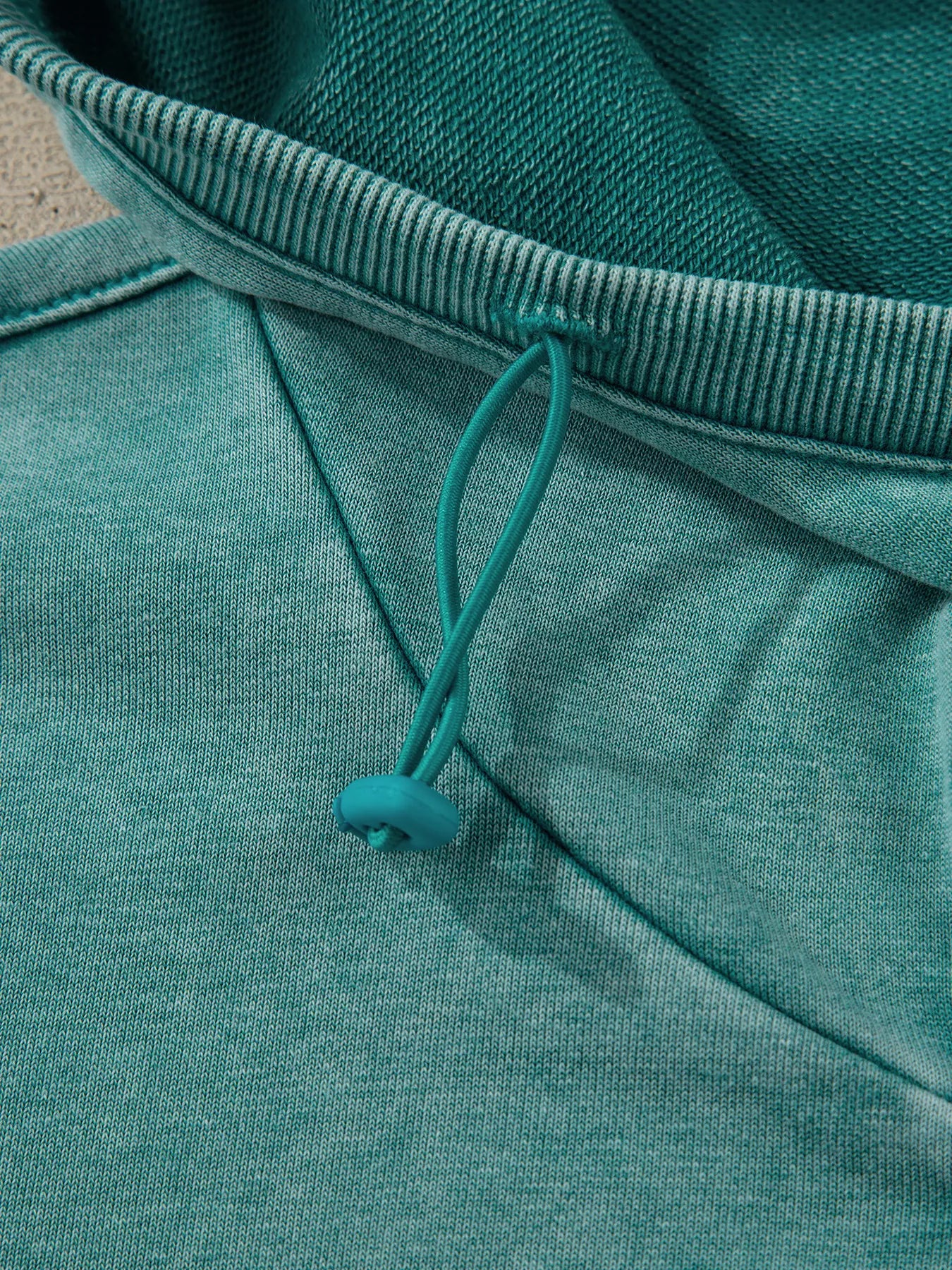 Half Zip Kangaroo Pocket Mineral Wash Baggy Hoodie - Image 6