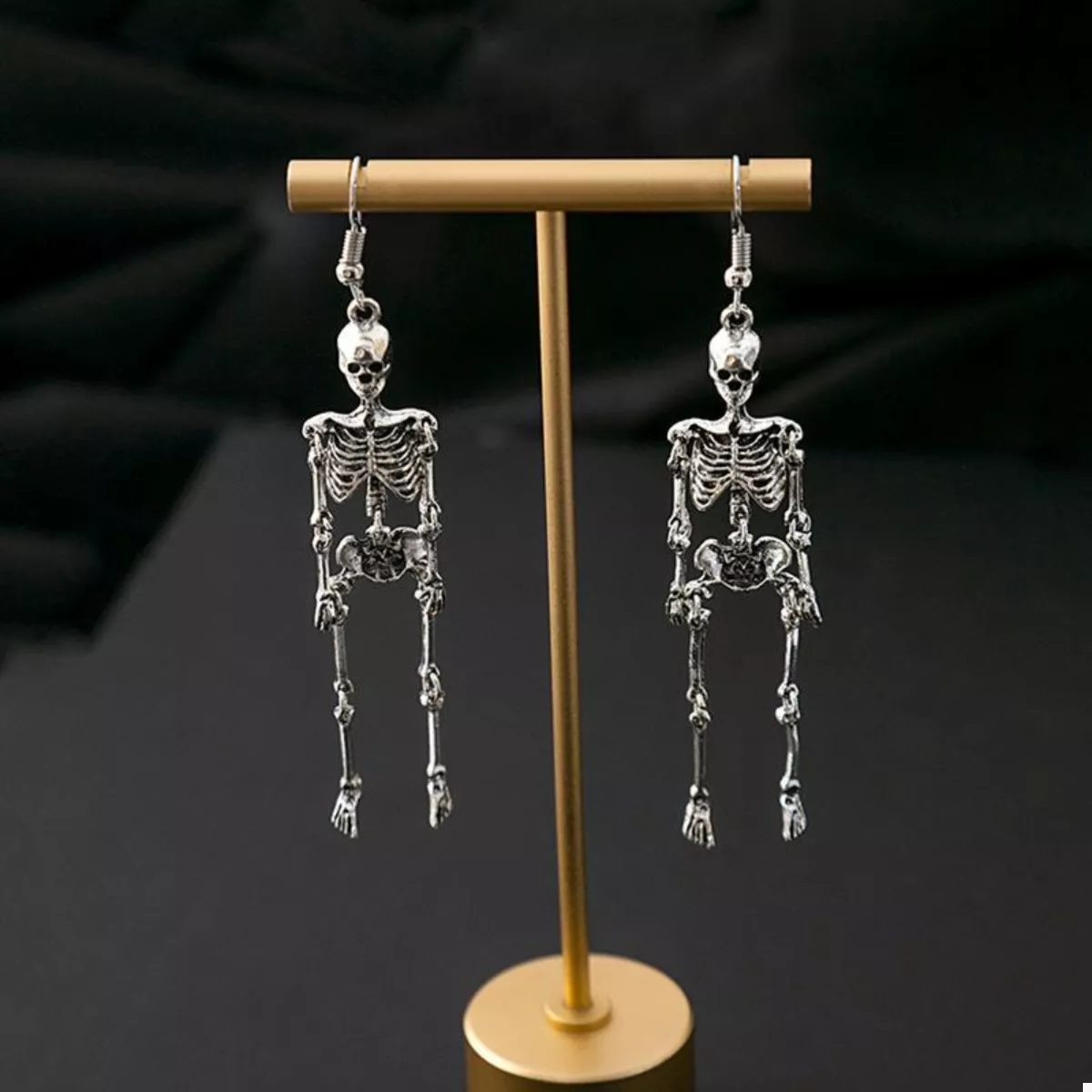 Halloween Skeleton Dangle Earrings - Image 2