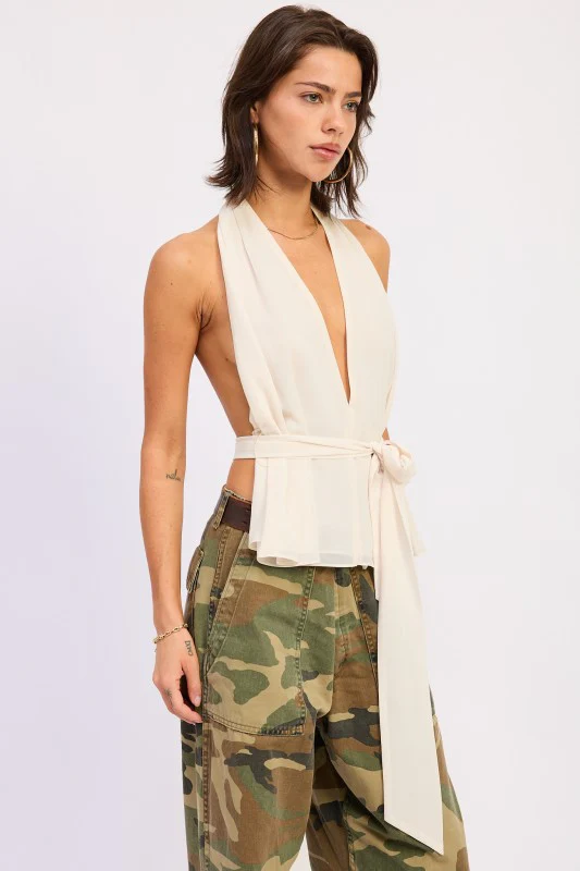 HALTER BACKLESS SCARF TOP - Image 15